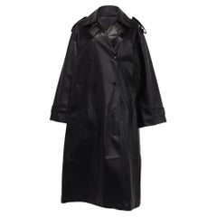 Manteau Dior à double boutonnage en cuir d'agneau noir