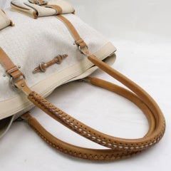 Dior Double Pocket Monogram Trotter Satchel867469 Ivory Canvas Shoulder Bag