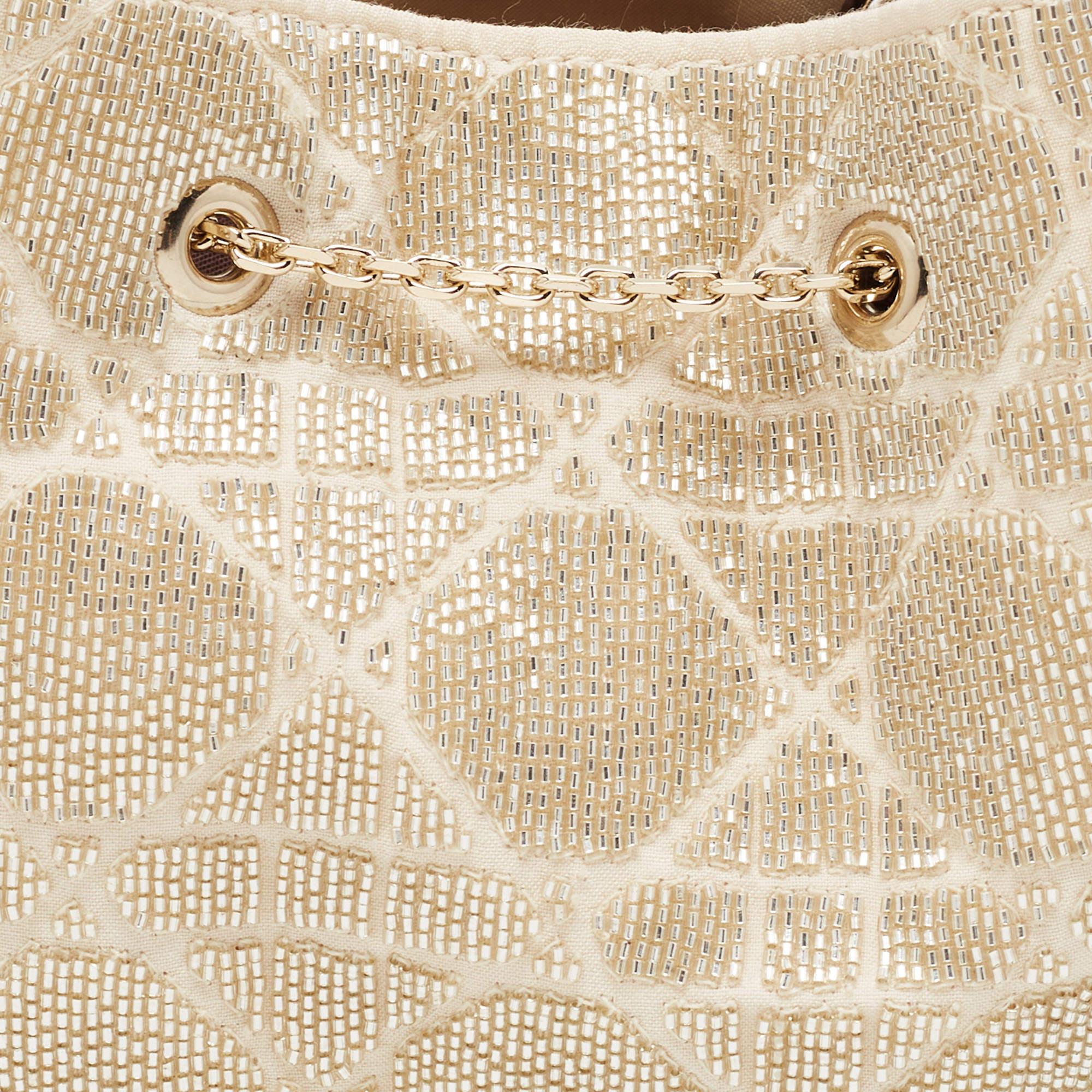 Dior Dusty Ivory Cannage Dream Bucket Bag 5