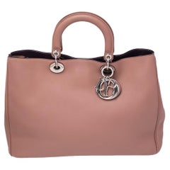 Dior Dusty Pink Leather Large Diorissimo Shopper Tote