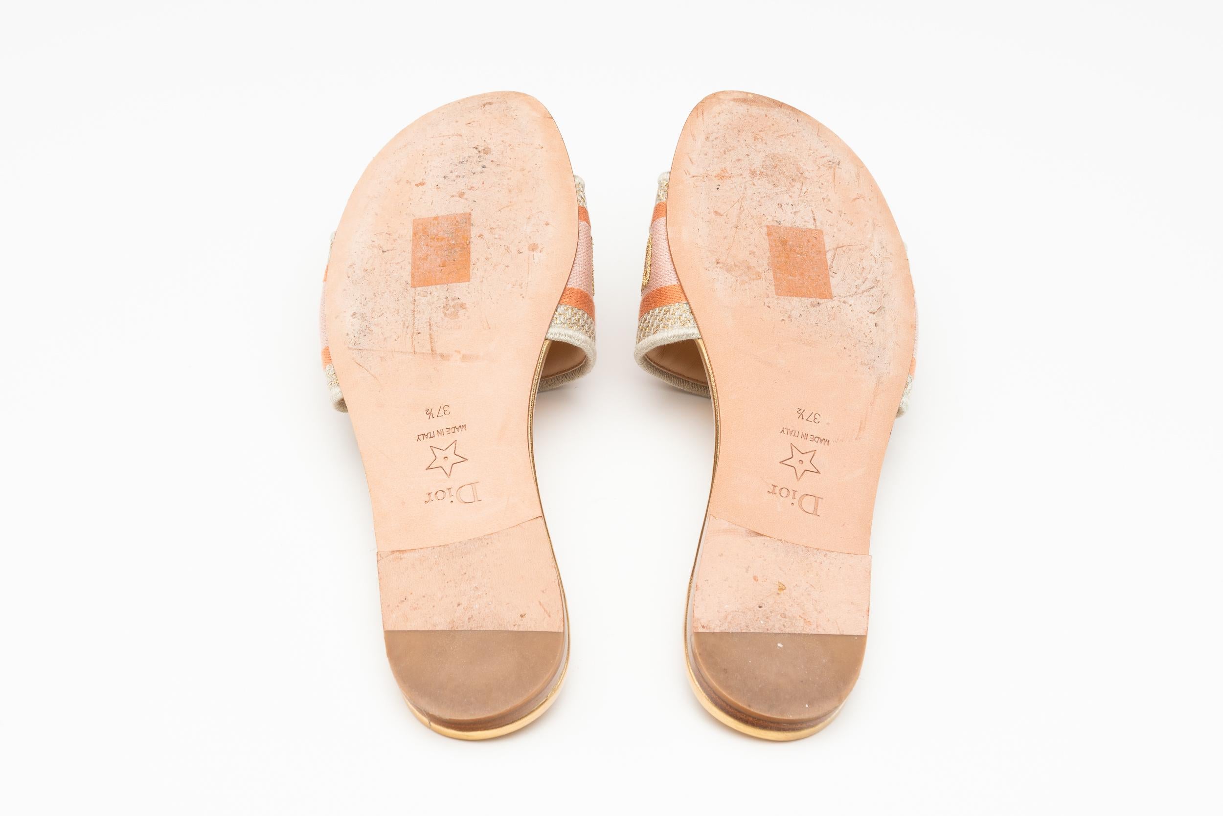 Dior Dway Slide Sandal Size 37 1/2 10