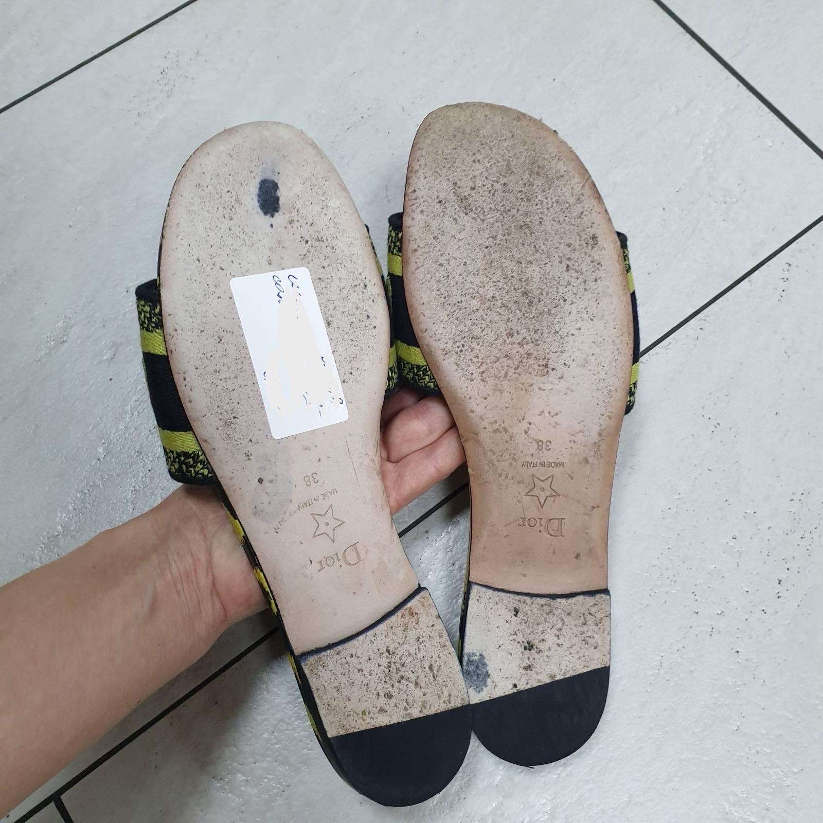 Dior Dway Slide Sandali Lime Pop Leopard Print Sz.38 in vendita 5