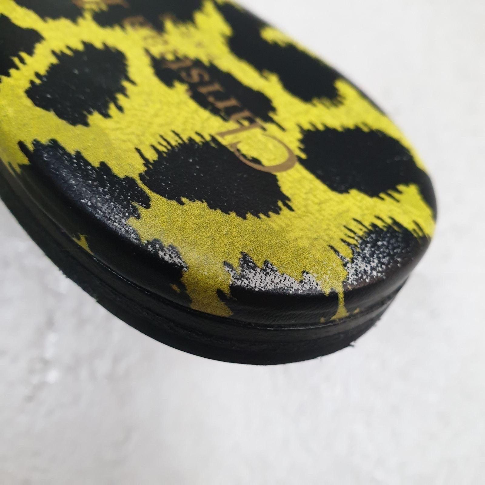 Dior Dway Slide Sandali Lime Pop Leopard Print Sz.38 In condizioni buone in vendita a Krakow, PL