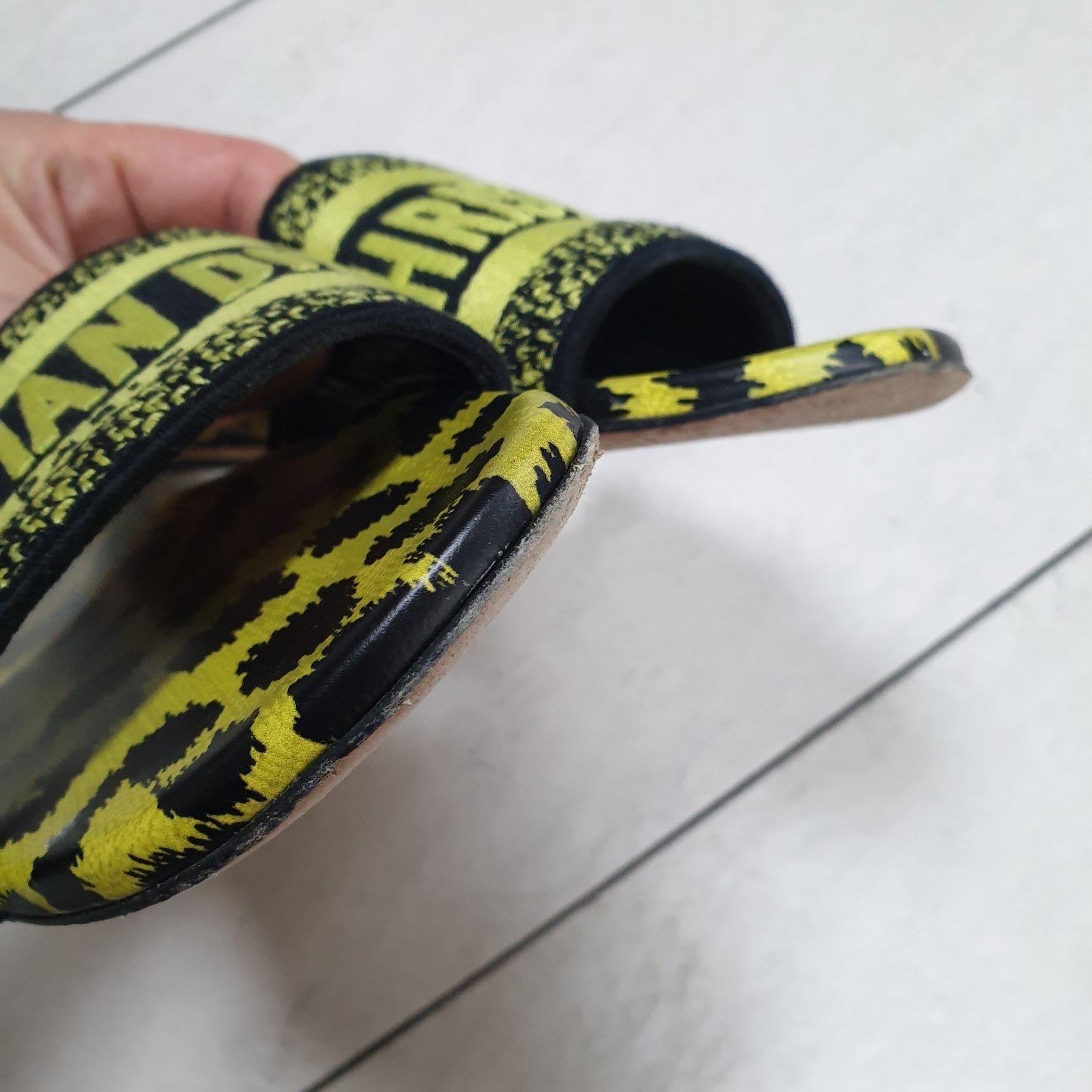 Dior Dway Slide Sandali Lime Pop Leopard Print Sz.38 in vendita 3