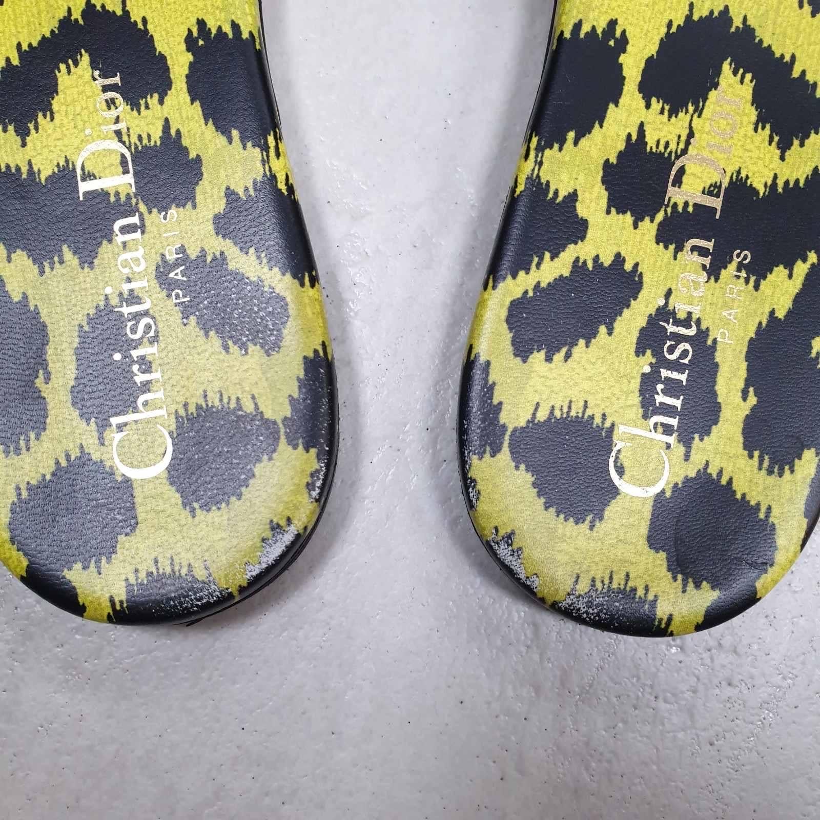Dior Dway Slide Sandali Lime Pop Leopard Print Sz.38 in vendita 4