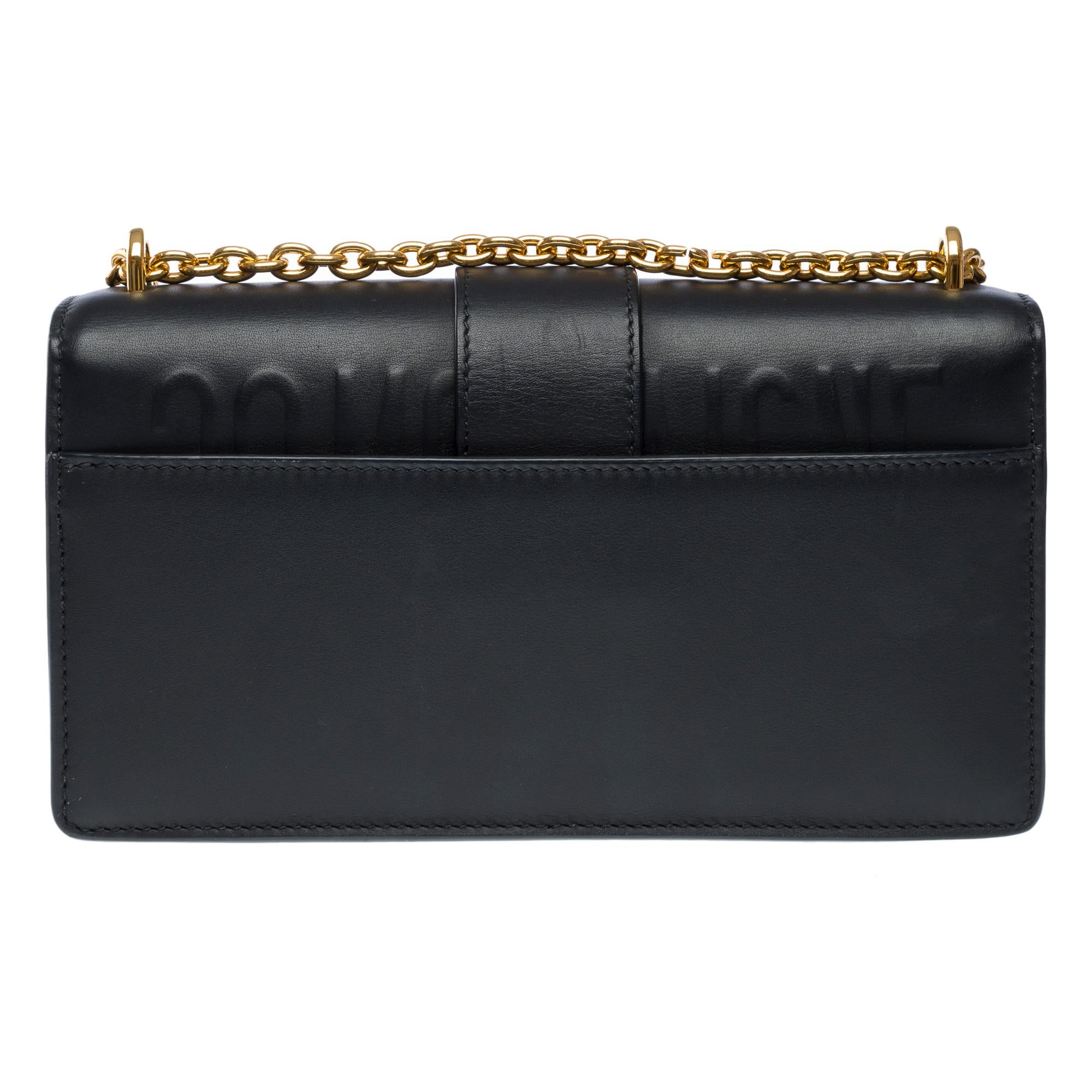 Women's Dior East-West of the line 30 Montaigne shoulder flap bag in black leather, GHW