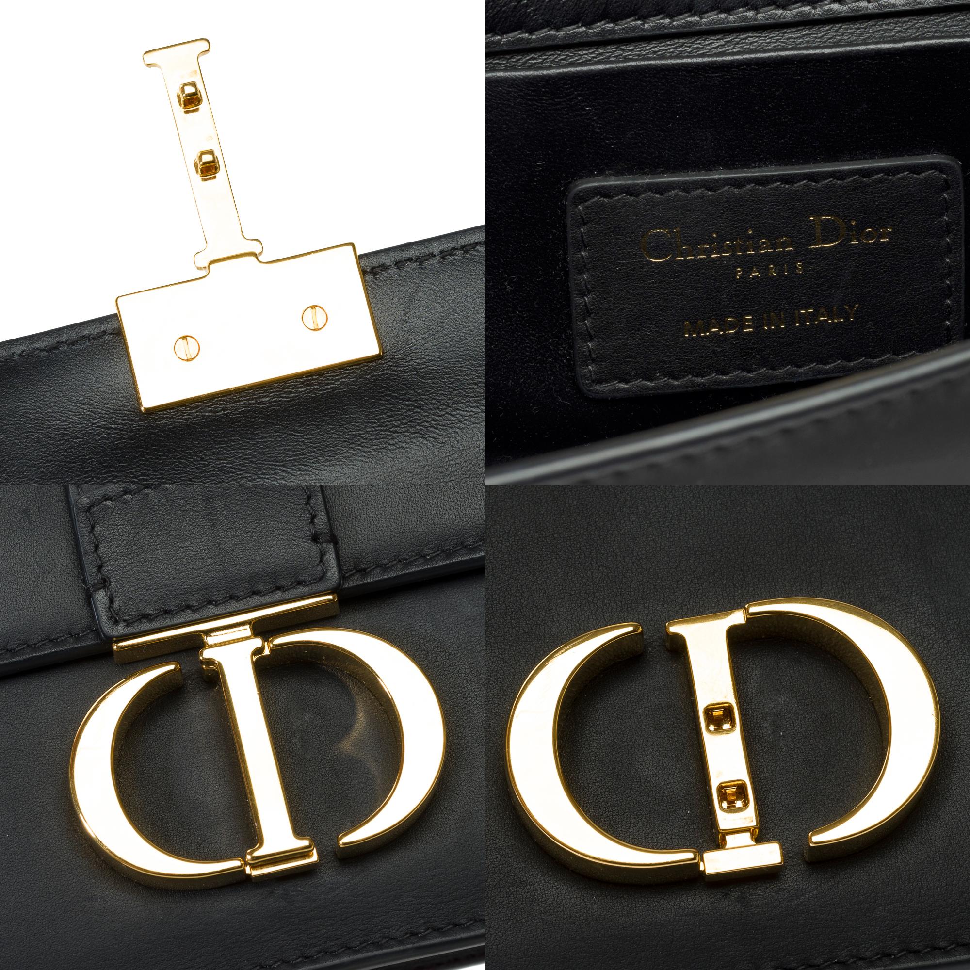 Dior East-West of the line 30 Montaigne shoulder flap bag in black leather, GHW 4