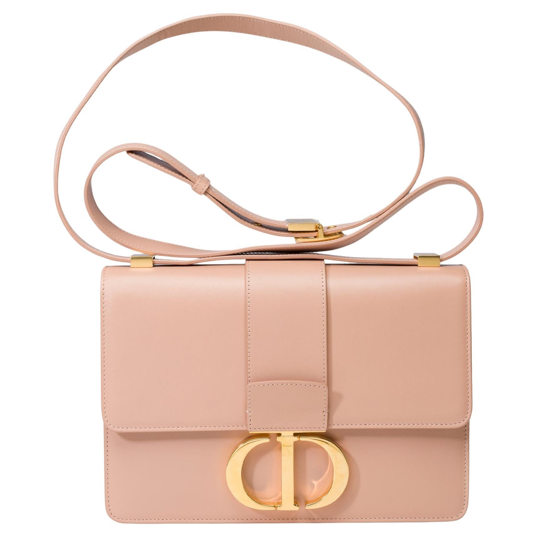 Dior East-West of the line 30 Montaigne shoulder flap bag in black leather, GHW For Sale
