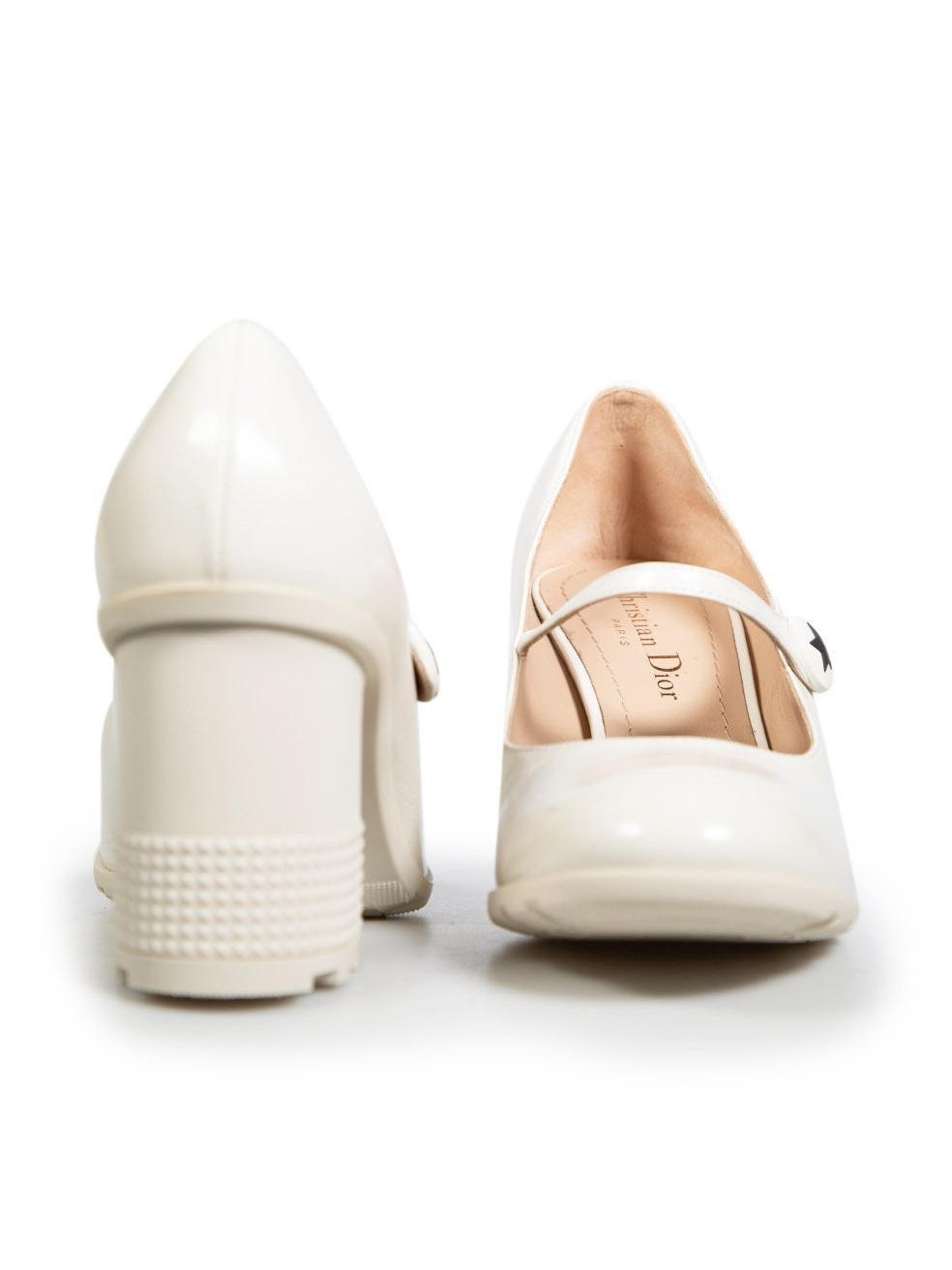 White Dior Ecru Patent D-Doll Pumps Size IT 37