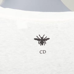 DIOR ecru Toile De Jouy logo graphic print cotton linen short sleeve tshirt XS