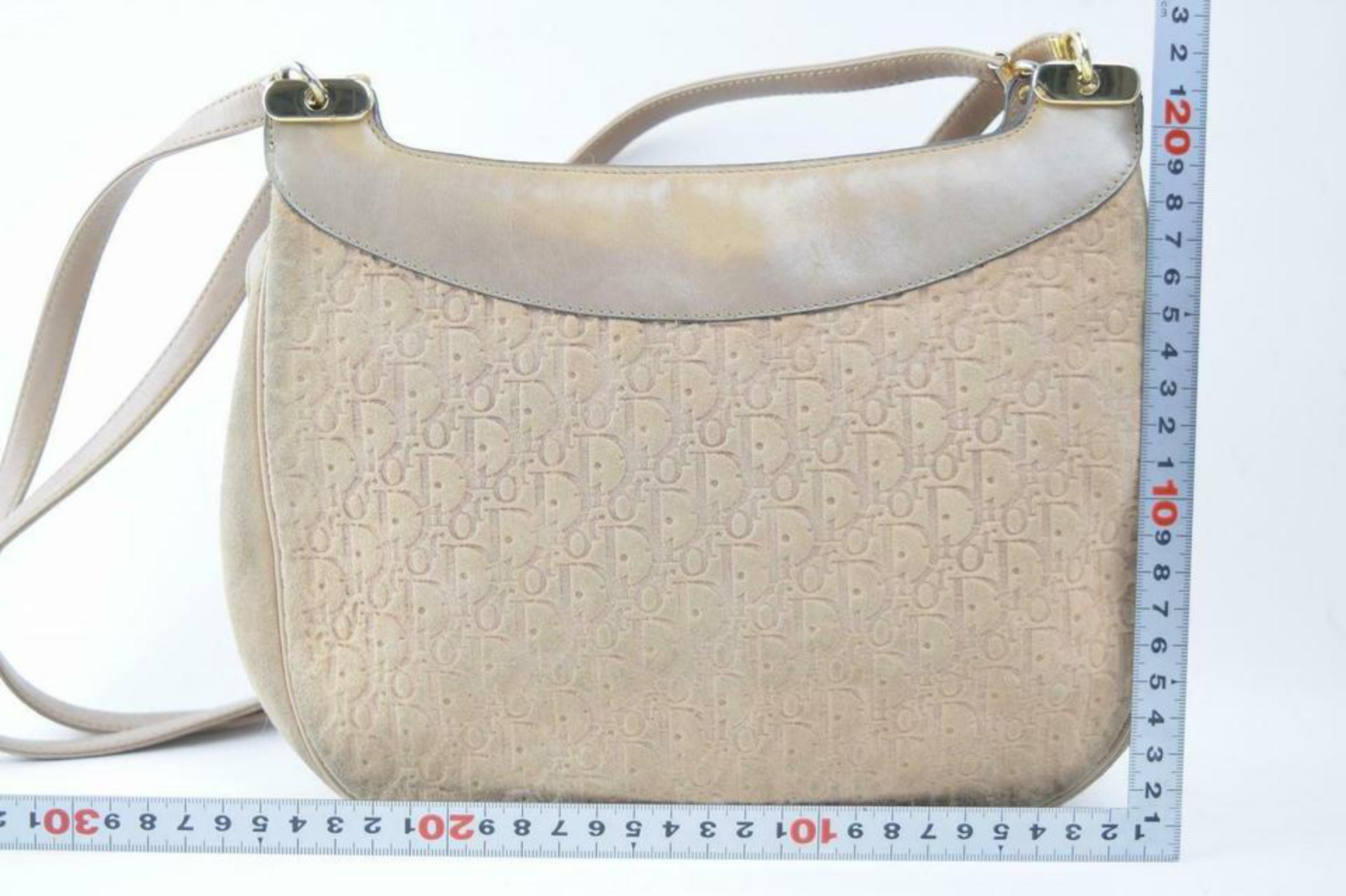 Dior Embossed Oblique Signature Trotter Cross Body 870596 Beige Shoulder Bag For Sale 2