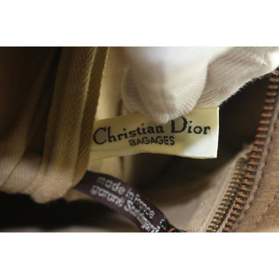 Dior Geprägtes Wildleder Monogramm Trotter Boston Tasche 712da323 (Braun) im Angebot