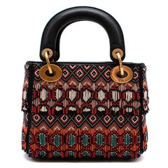 Dior Embroidered Fringed Mini Lady Dior Bag