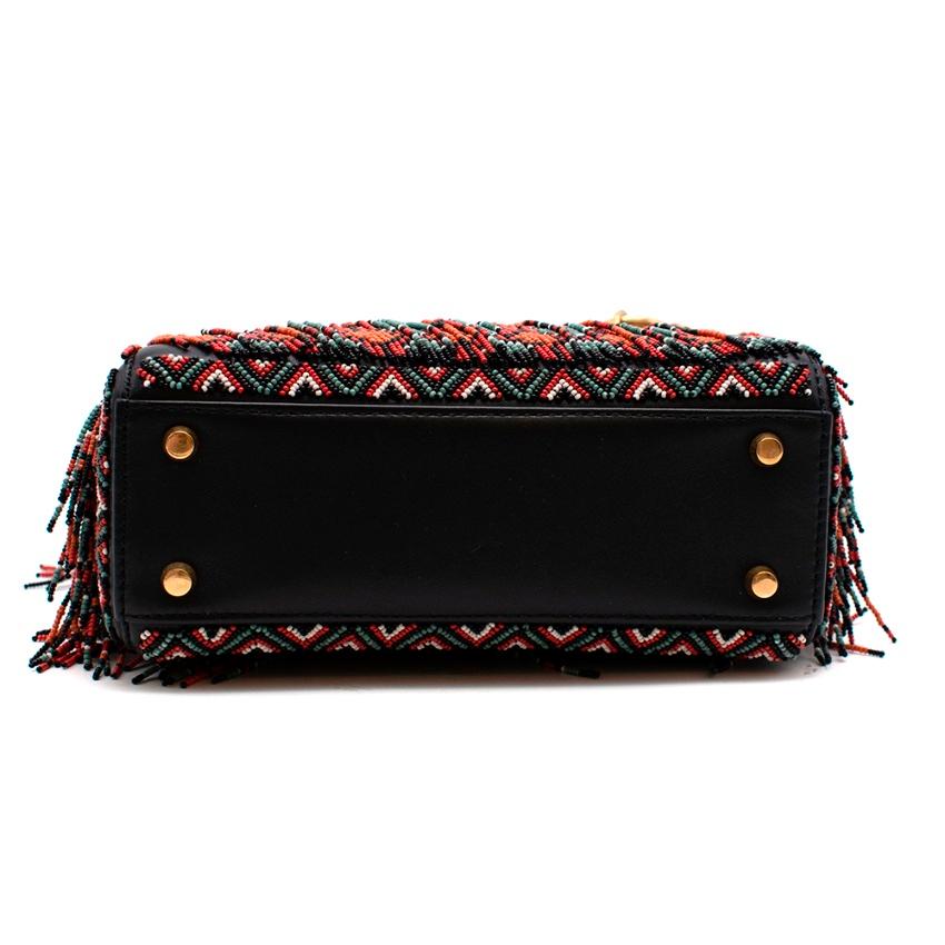 da uomo o donna Borsa Dior ricamata con frange Mini Dior