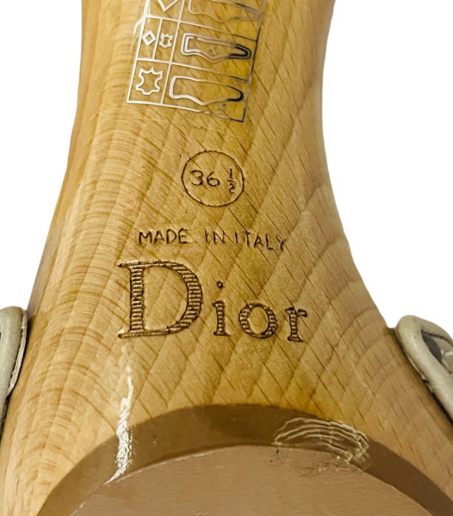 Dior Embroidered Leather 'CD' Clog Sandals 6