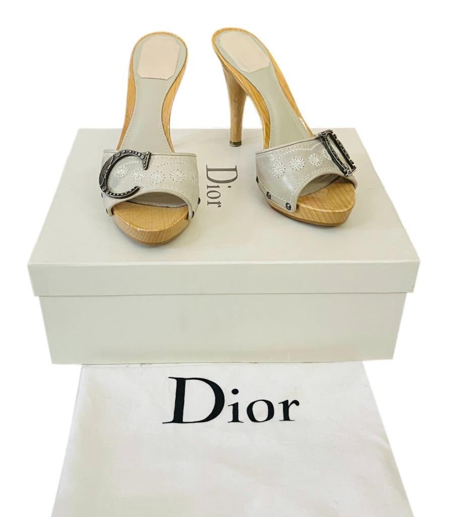Dior Embroidered Leather 'CD' Clog Sandals 4