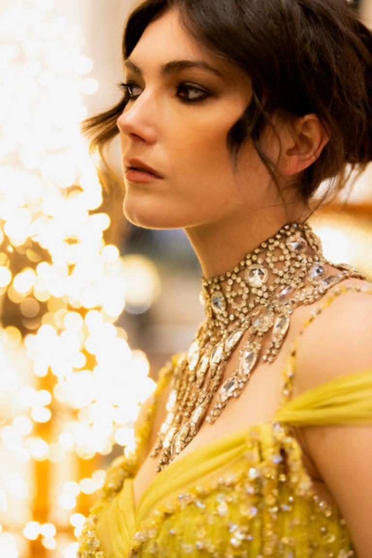 Dior Embroidered Long Yellow Silk Muslin Dress Resort, 2011 For Sale 7