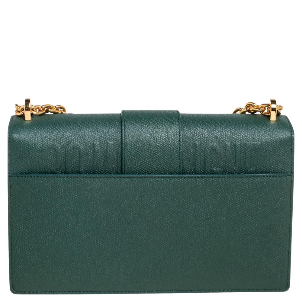 Dior Borsa a tracolla Montaigne 30 Flap in pelle verde smeraldo 5
