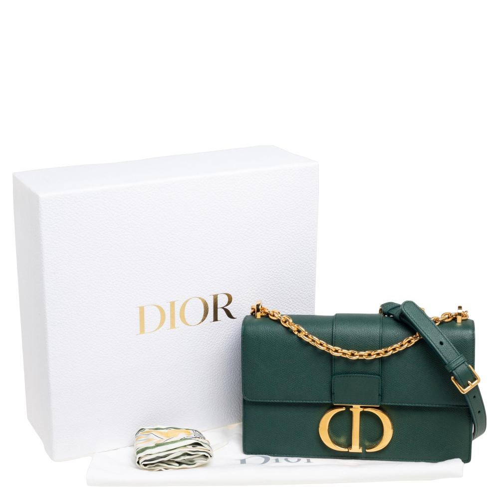 Dior Borsa a tracolla Montaigne 30 Flap in pelle verde smeraldo 3