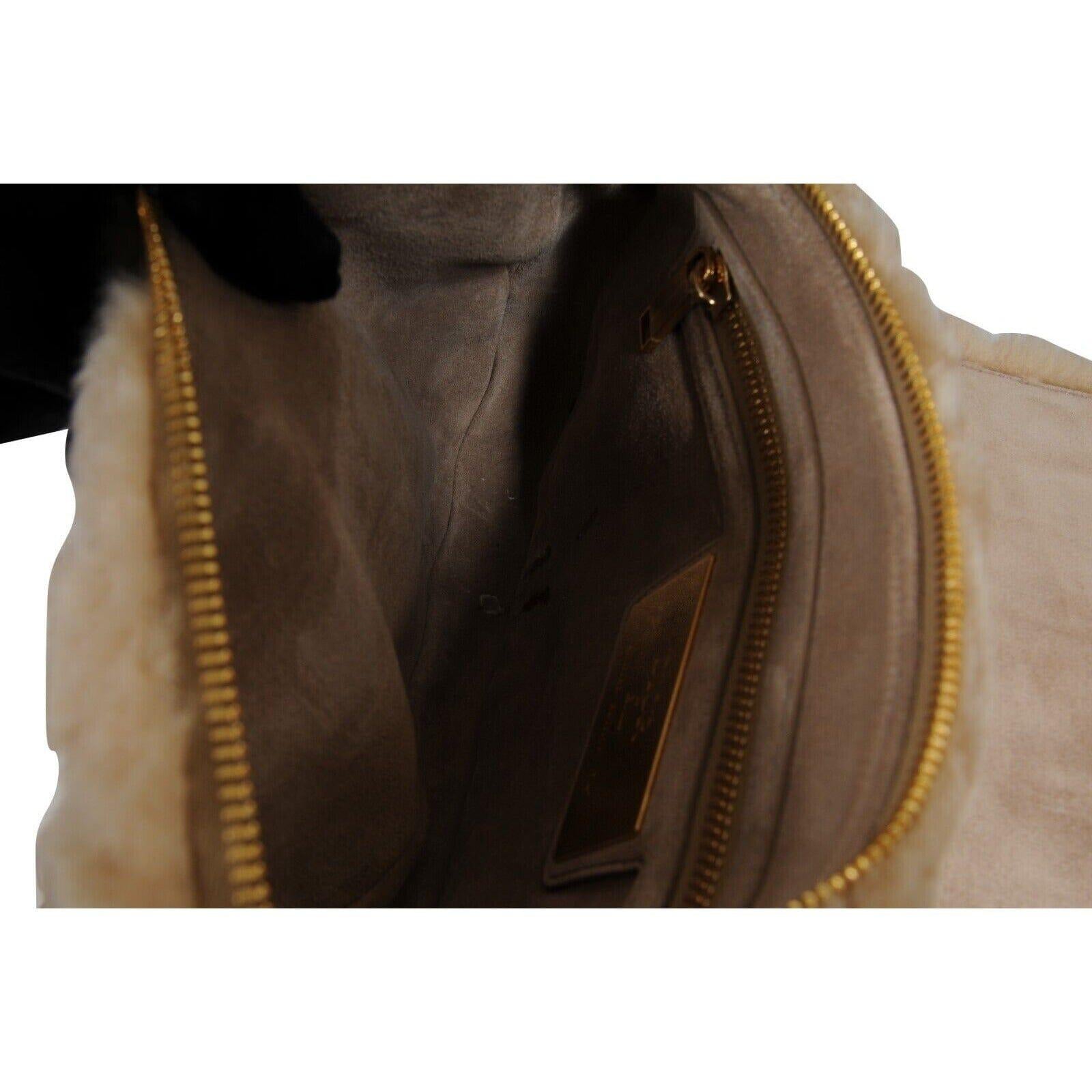 Dior ERL Venice Saddle Bag Brown Shearling Fur Chain Crossbody Shoulder Strap en vente 11