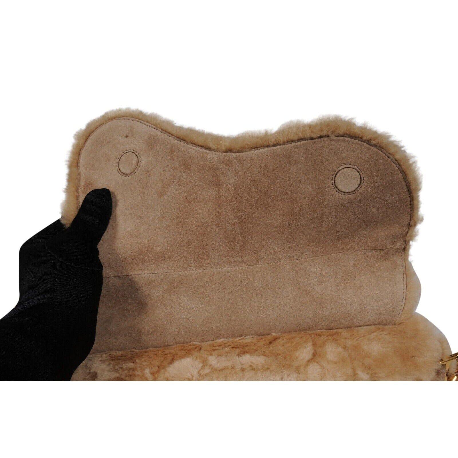Dior ERL Venice Saddle Bag Brown Shearling Fur Chain Crossbody Shoulder Strap en vente 13