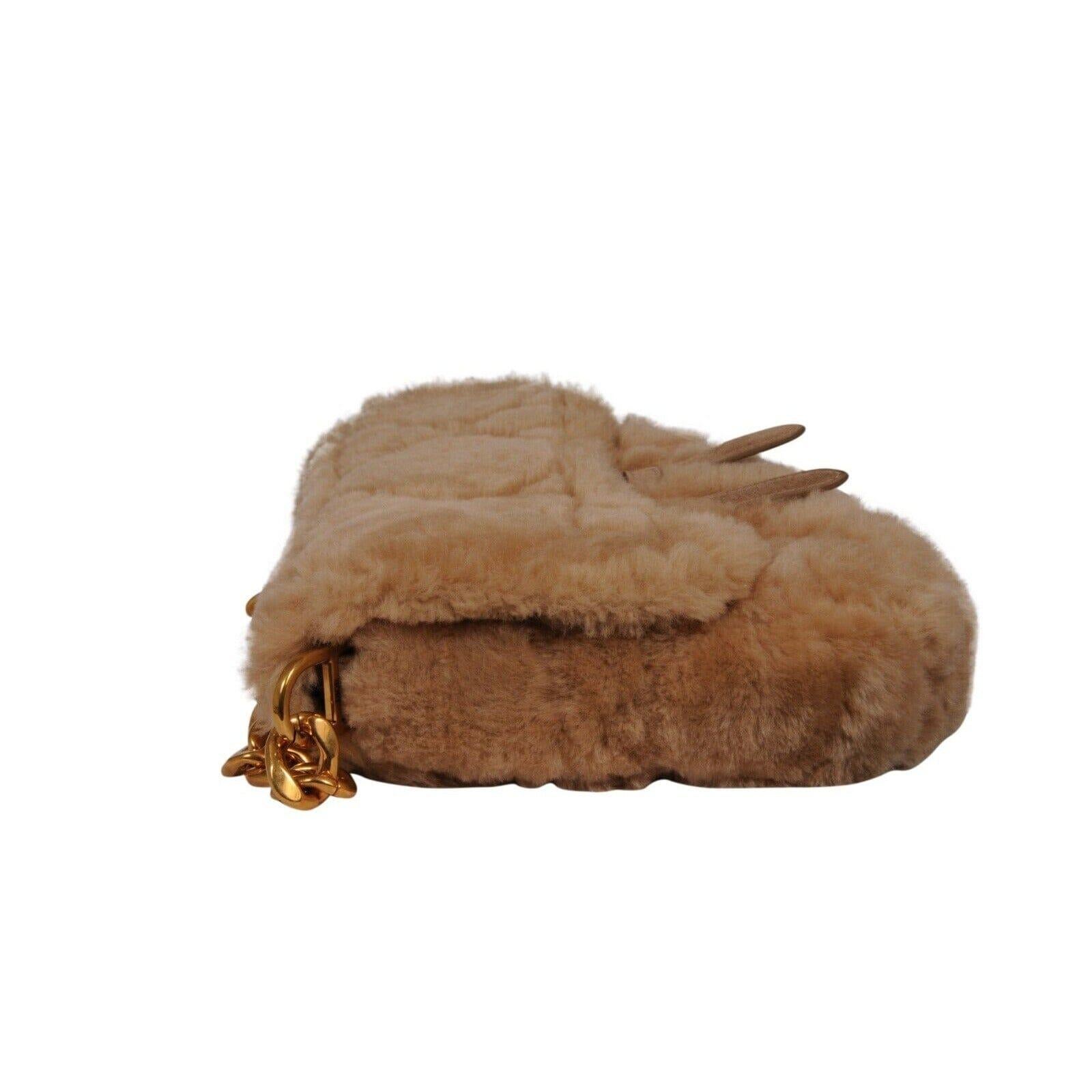 Dior ERL Venice Saddle Bag Brown Shearling Fur Chain Crossbody Shoulder Strap en vente 4