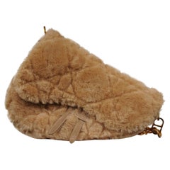Dior ERL Venedig Satteltasche Braun Shearling Pelz Kette Crossbody Schulterriemen