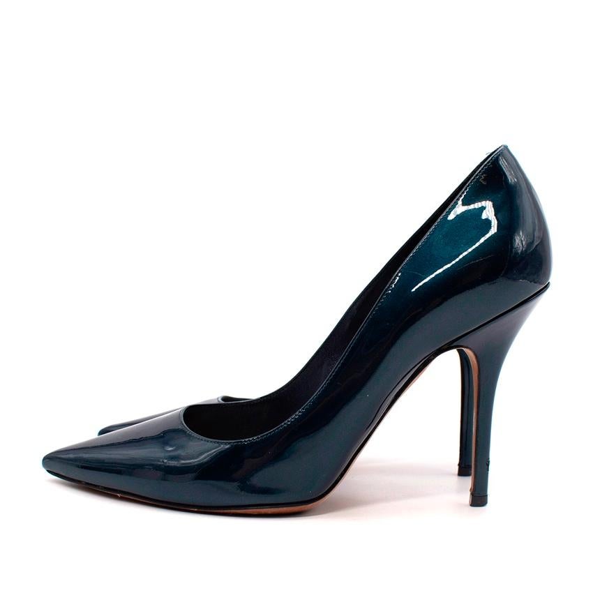 navy blue patent leather heels
