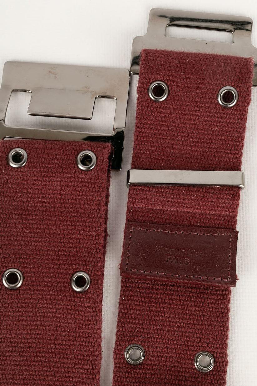 Dior Fabric and Leather Belt For Sale 2