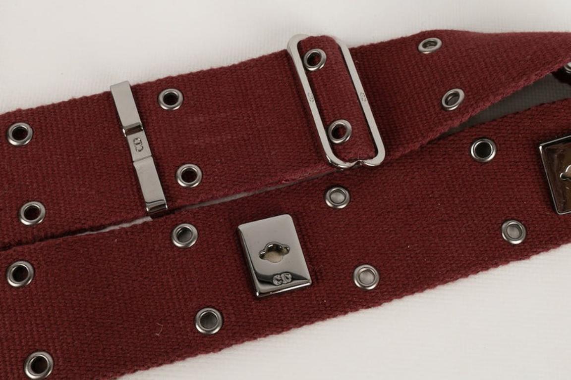 Dior Fabric and Leather Belt For Sale 3