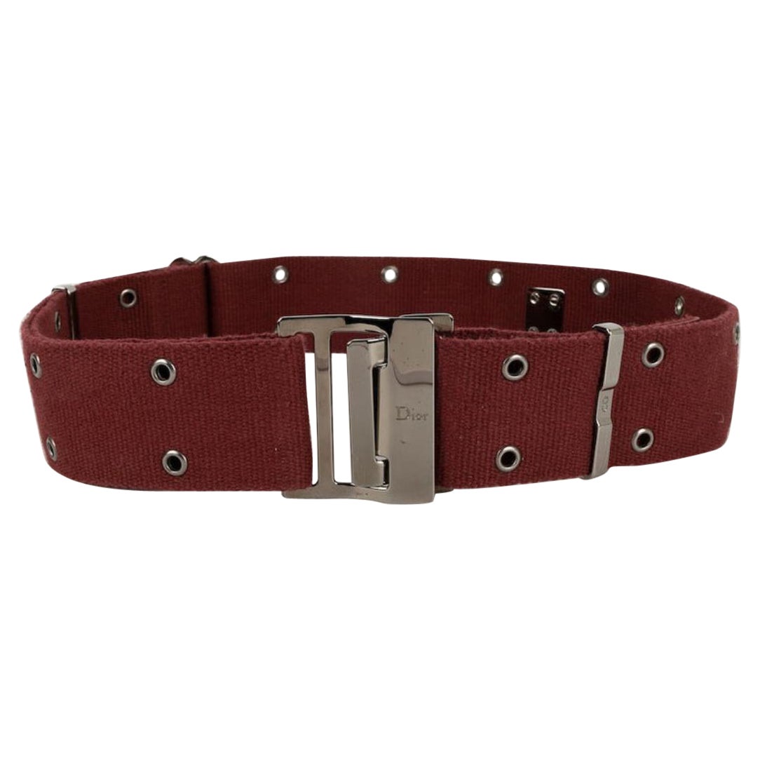 Ceinture en tissu et cuir Dior