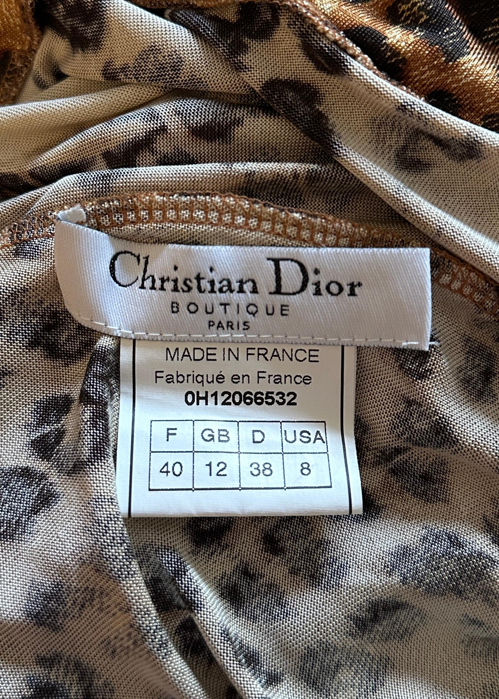 Dior Fall 2000 CD Strap Leopard Asymmetric Dress 4