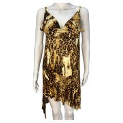 Dior Fall 2000 CD Strap Leopard Asymmetric Dress