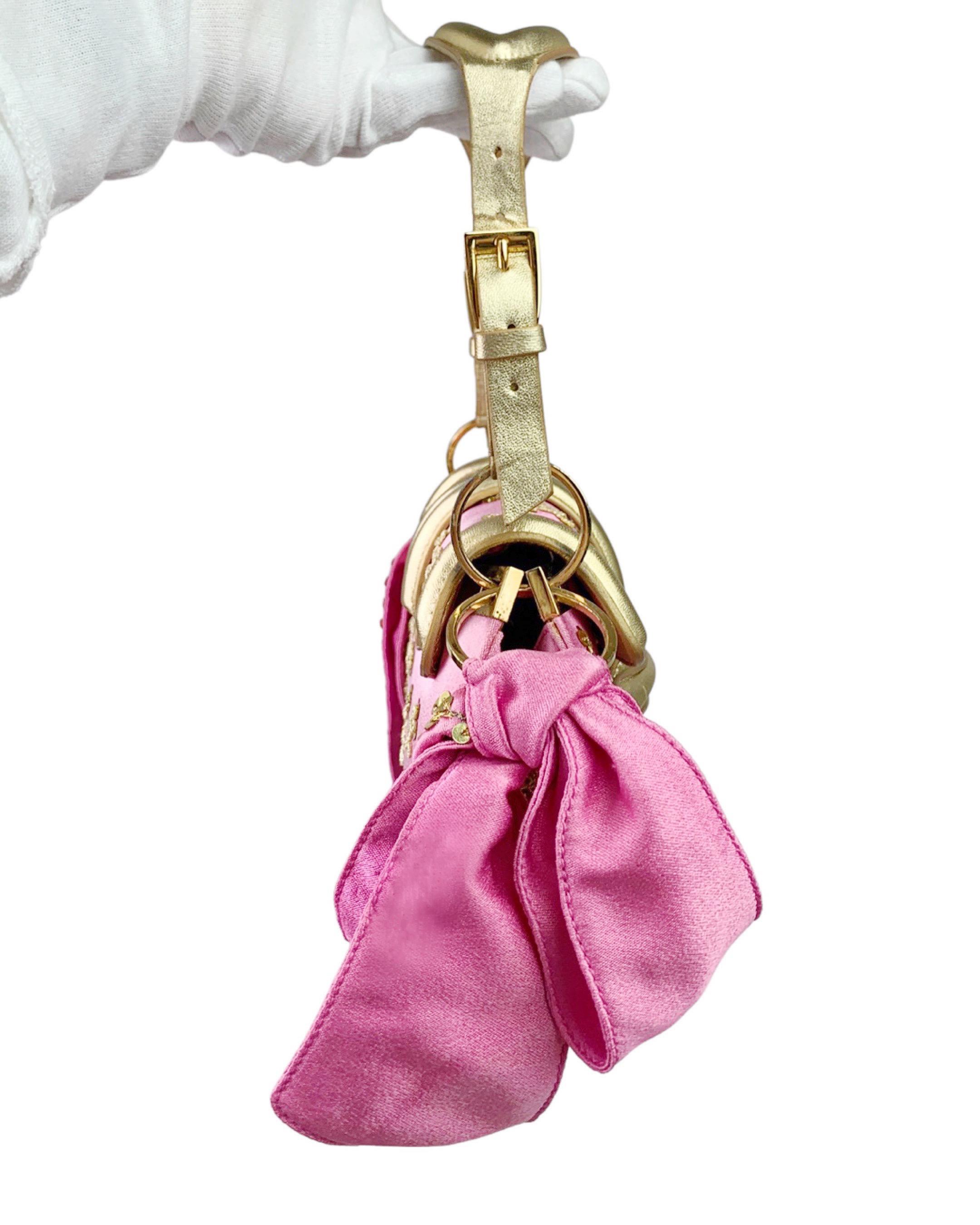 Pink Dior Fall 2003 Silk Embroidered Bag