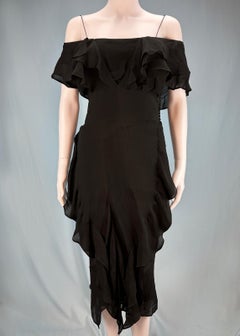 Dior Fall 2006 Black Silk Chiffon Ruffle Dress