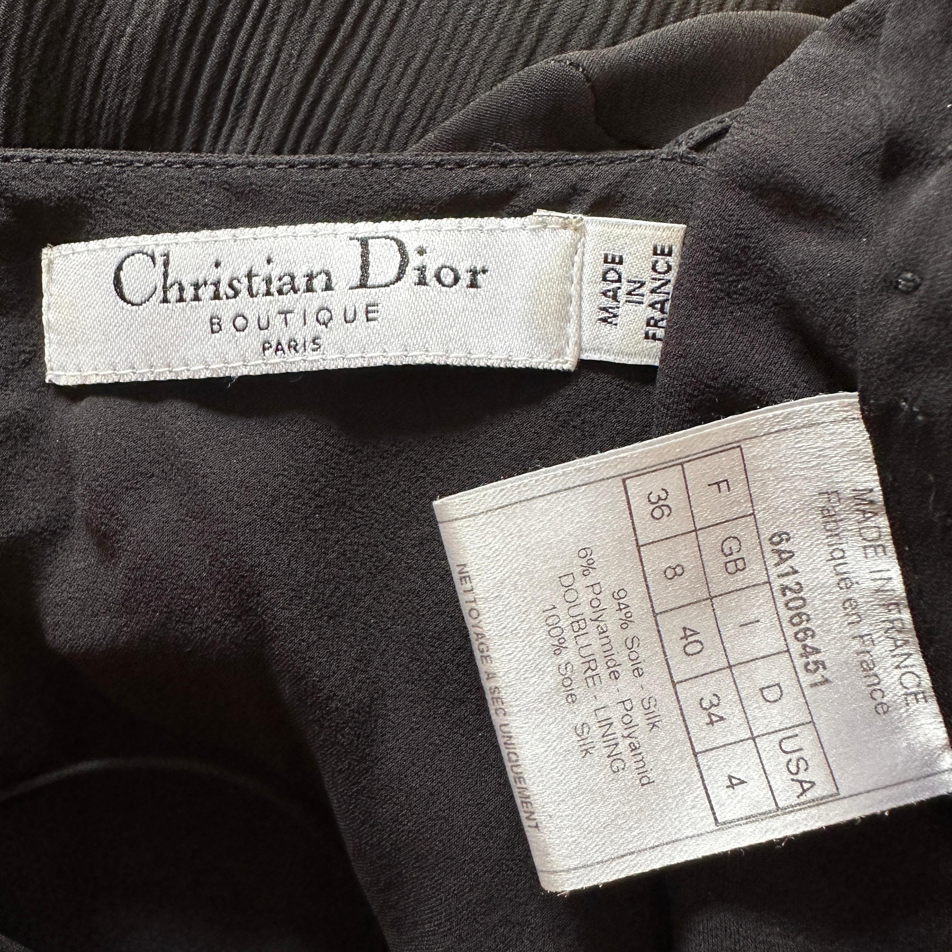 Dior Fall 2006 Black Silk Chiffon Ruffle Dress For Sale 3