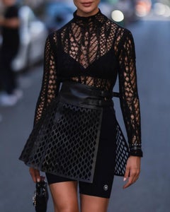 Dior Fall 22 bracelet with studs in black runway