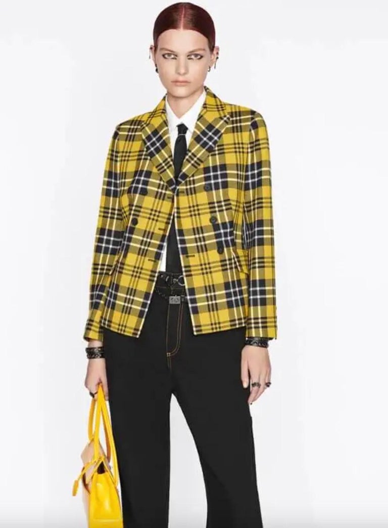 Plaid Clothing Yellow Tartan Jacket And Skirt Pleated Skirt Blazer