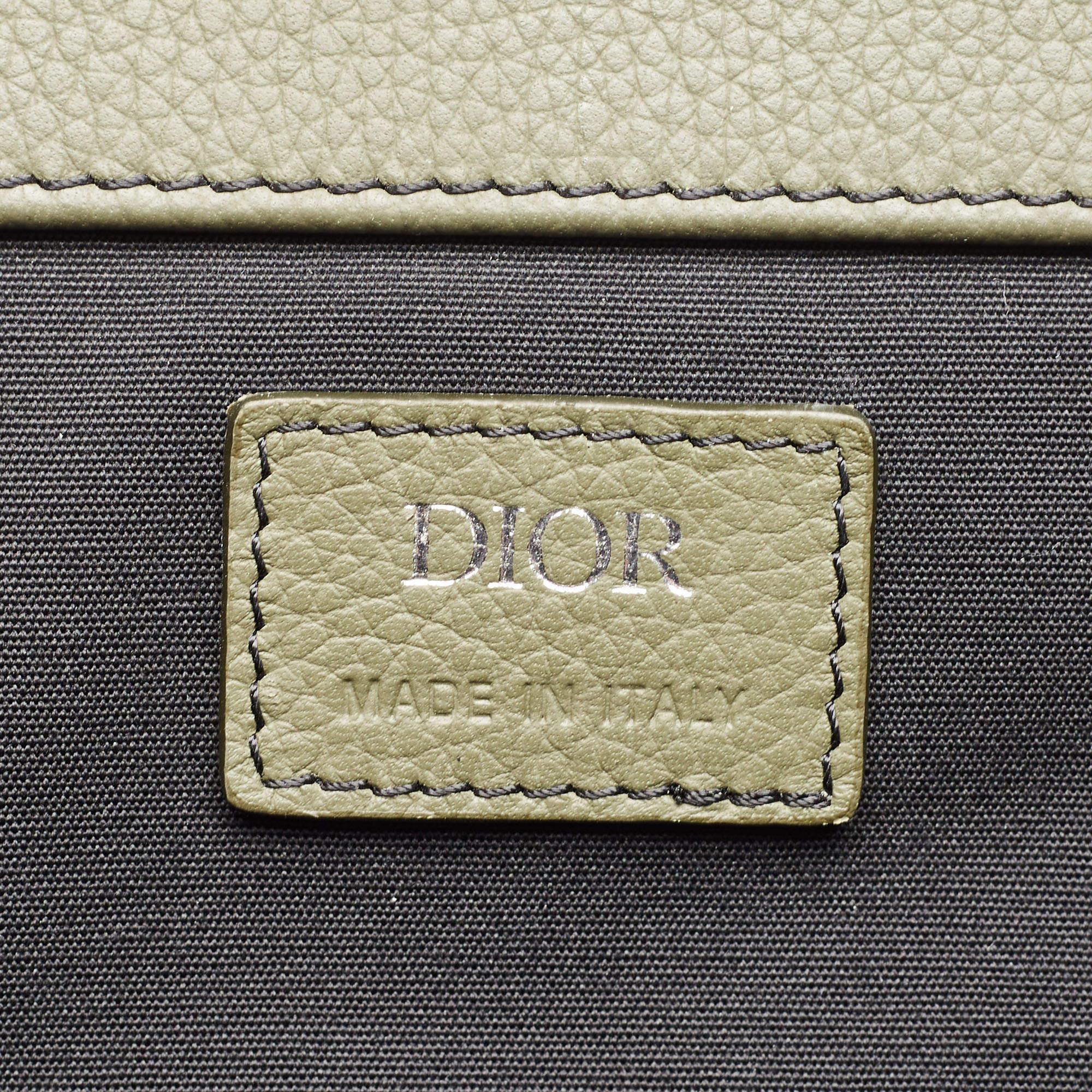 Dior Fatigue Green Leather Saddle Backpack 1