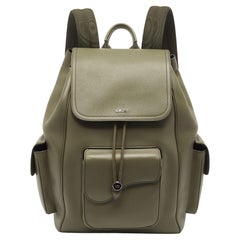 Dior Fatigue Green Leather Saddle Backpack (Sac à dos selle en cuir)