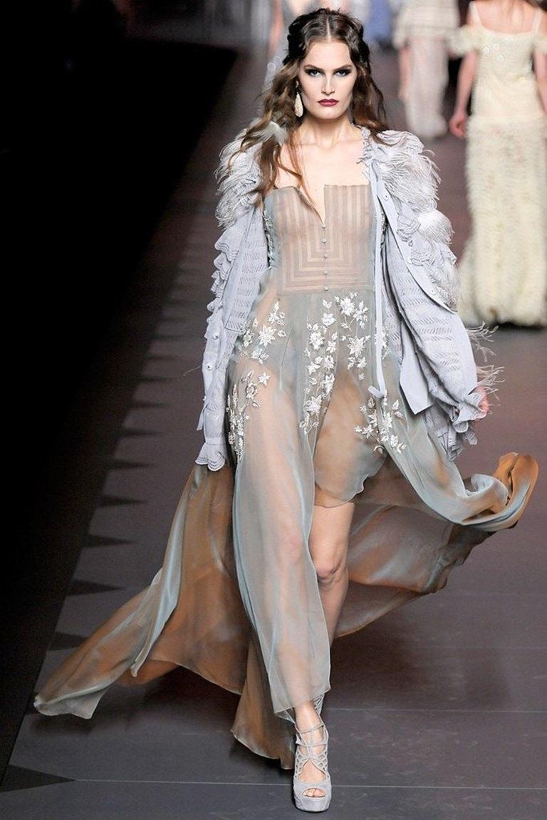 Veste en plumes et dentelle Dior automne 2011 en vente 3