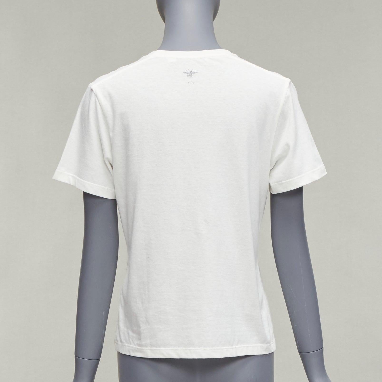 Women's DIOR Feminity The Trap Simone De Beauvoir print white cotton linen tshirt XS