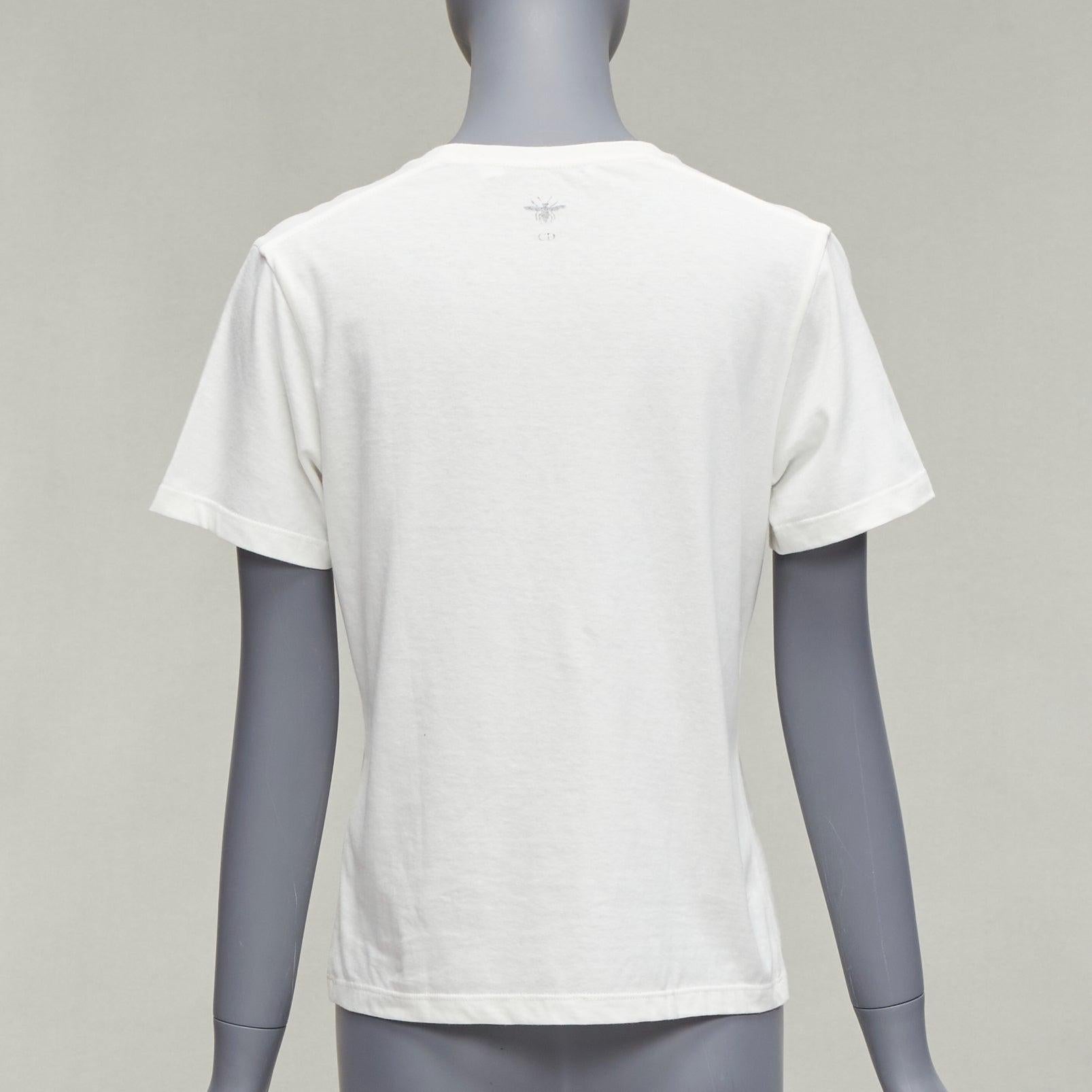 DIOR Feminity The Trap Simone De Beauvoir print white cotton linen tshirt XS For Sale 1