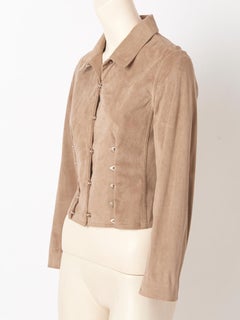 Dior Fitted Suede Jacket with Metal Detail