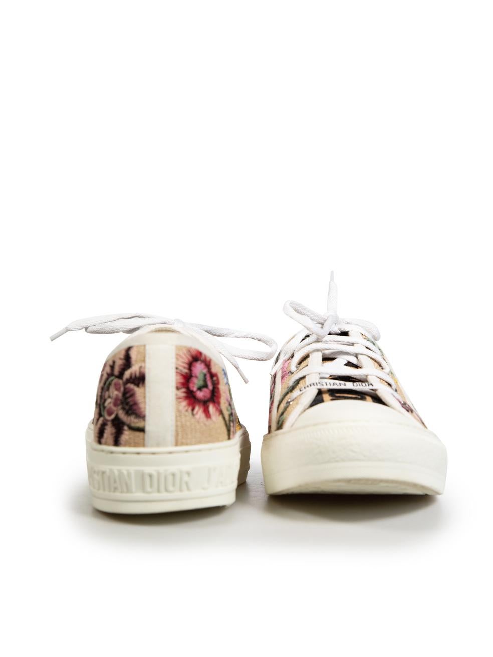 Beige Dior Fleurs & Logo Walk ‚ÄòN‚' Dior Trainers Size IT 41.5