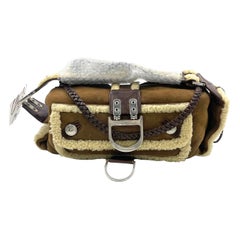 Dior Flight Medium Brown Shearling Leather Shoulder Bag