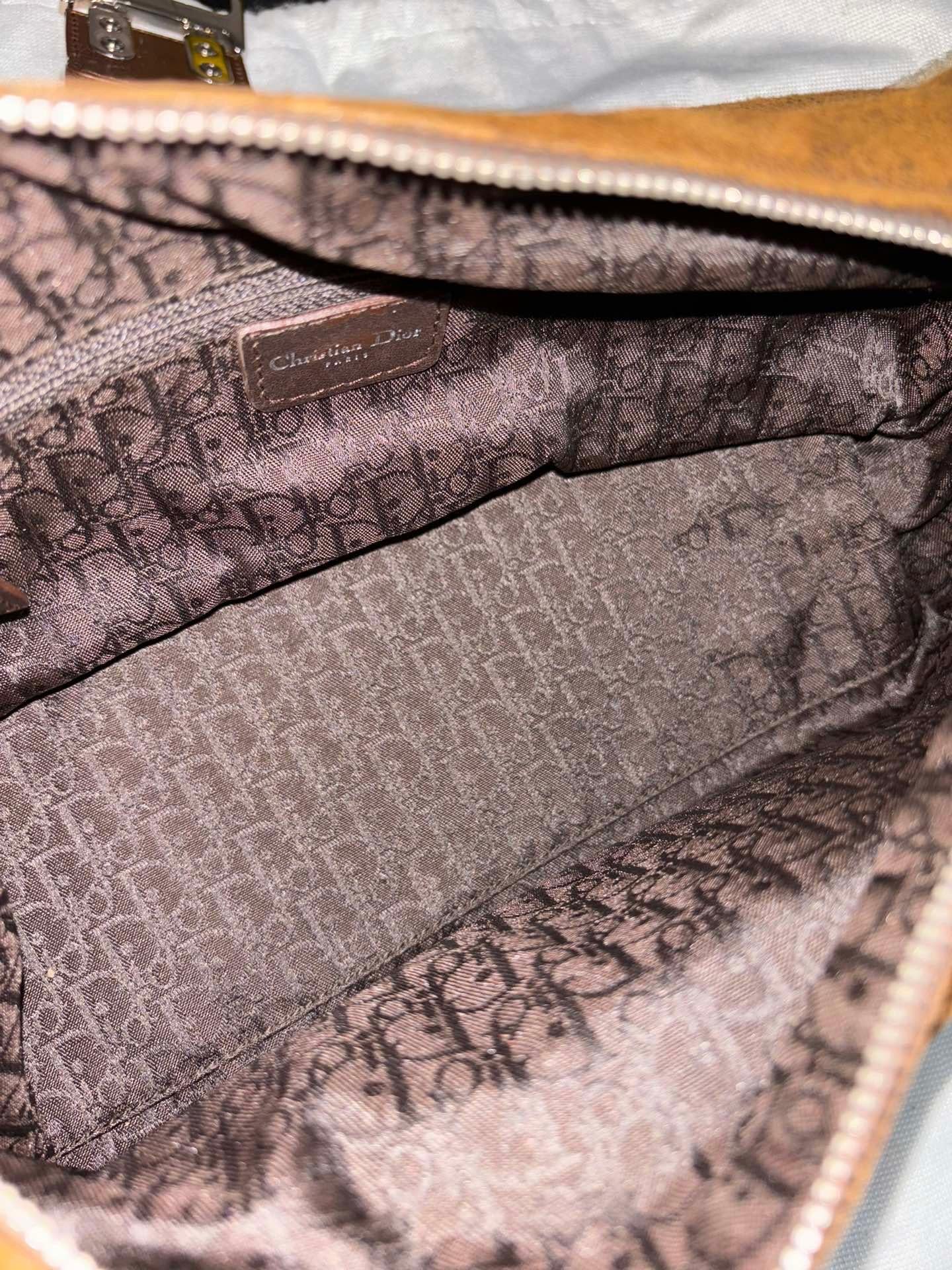 Dior Flight Borsa a tracolla media Tan Brown Shearling in vendita 1