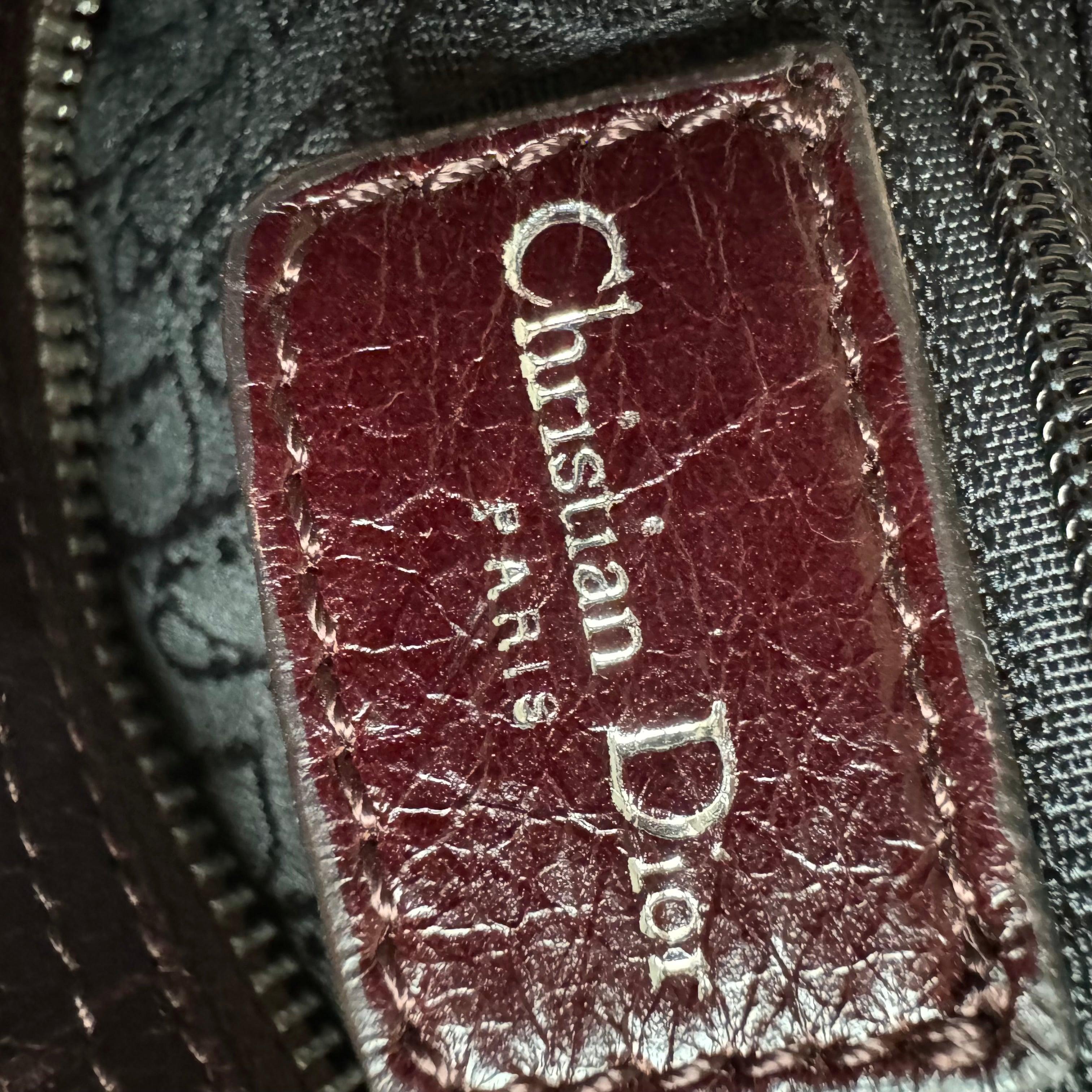 Dior Flight Medium Shoulder Bag Wine Burgundy Crumpled Patent Lambskin Leather For Sale 10