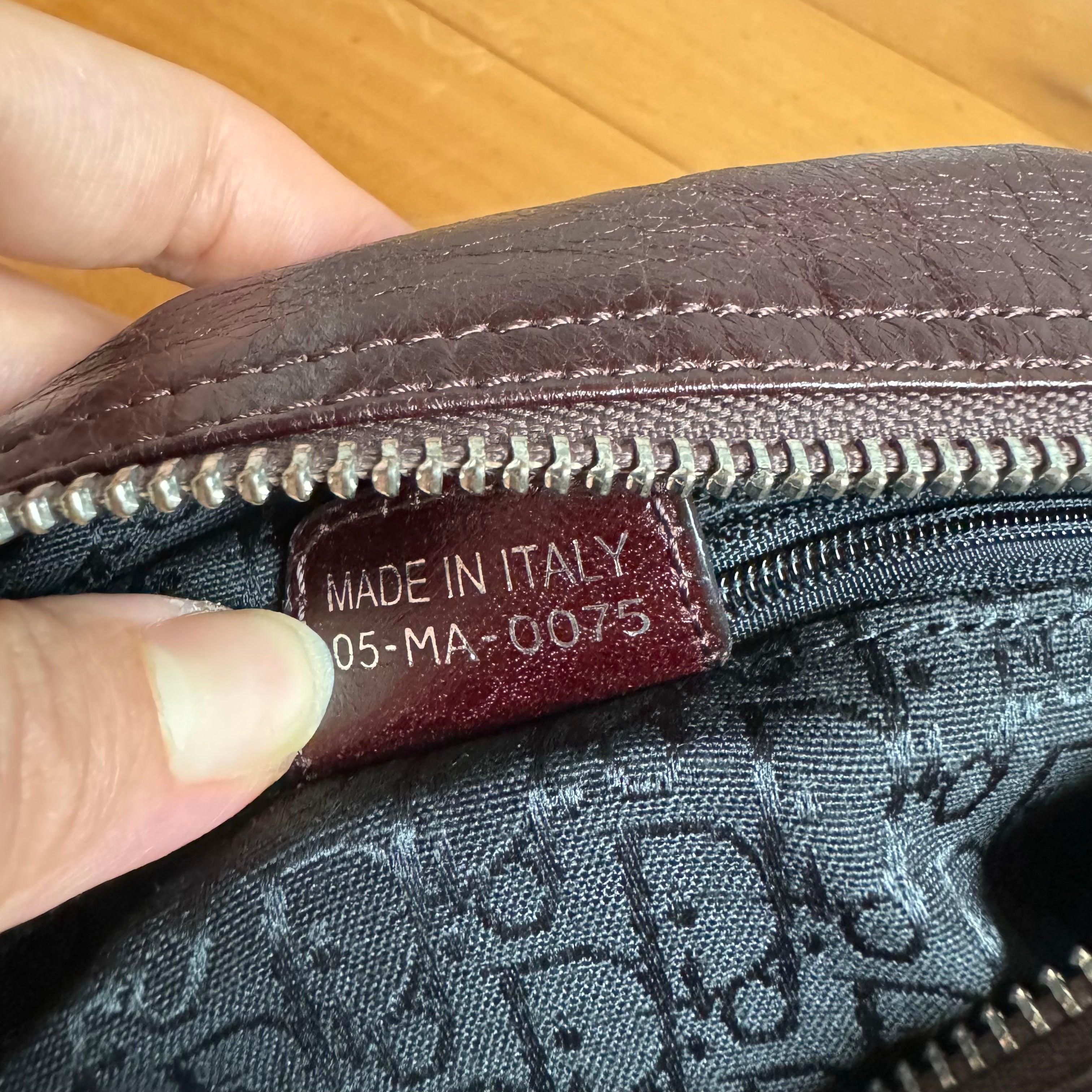 Dior Flight Medium Shoulder Bag Wine Burgundy Crumpled Patent Lambskin Leather For Sale 15