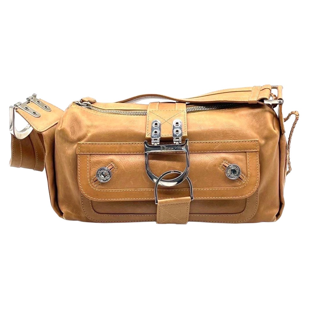 Dior Flight Medium Tan Brown Calfskin Leather Shoulder Bag